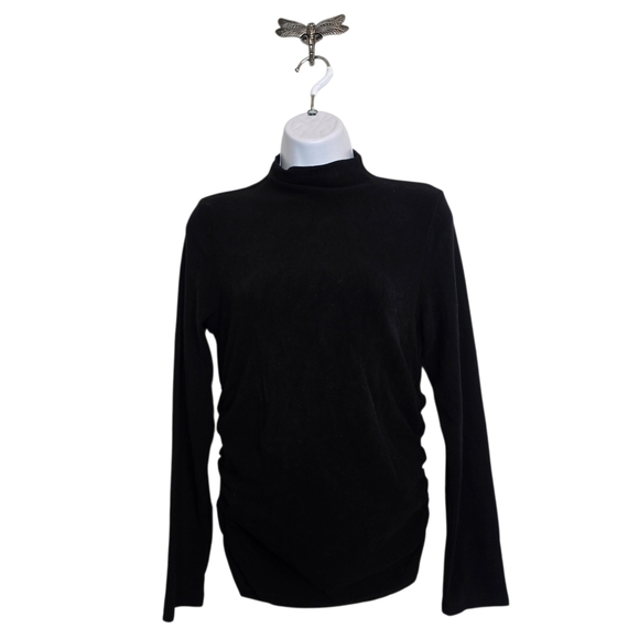 OGL ProWarm Thermal Ruched Sides Tuckable Mockneck Top Black L - Picture 2 of 12
